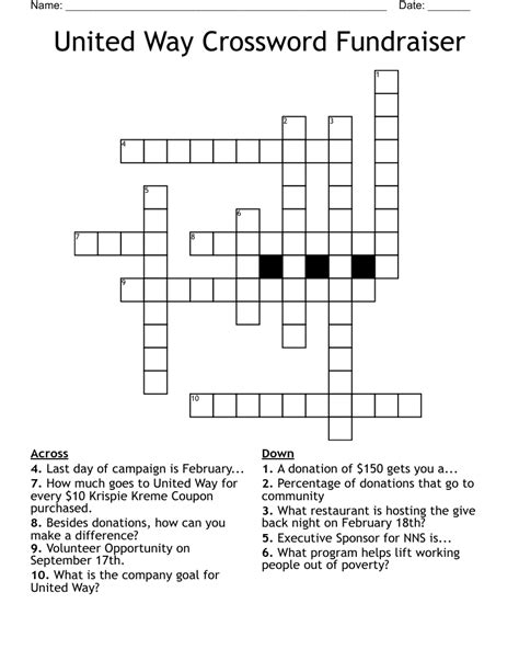 fundraising fair for charity crossword